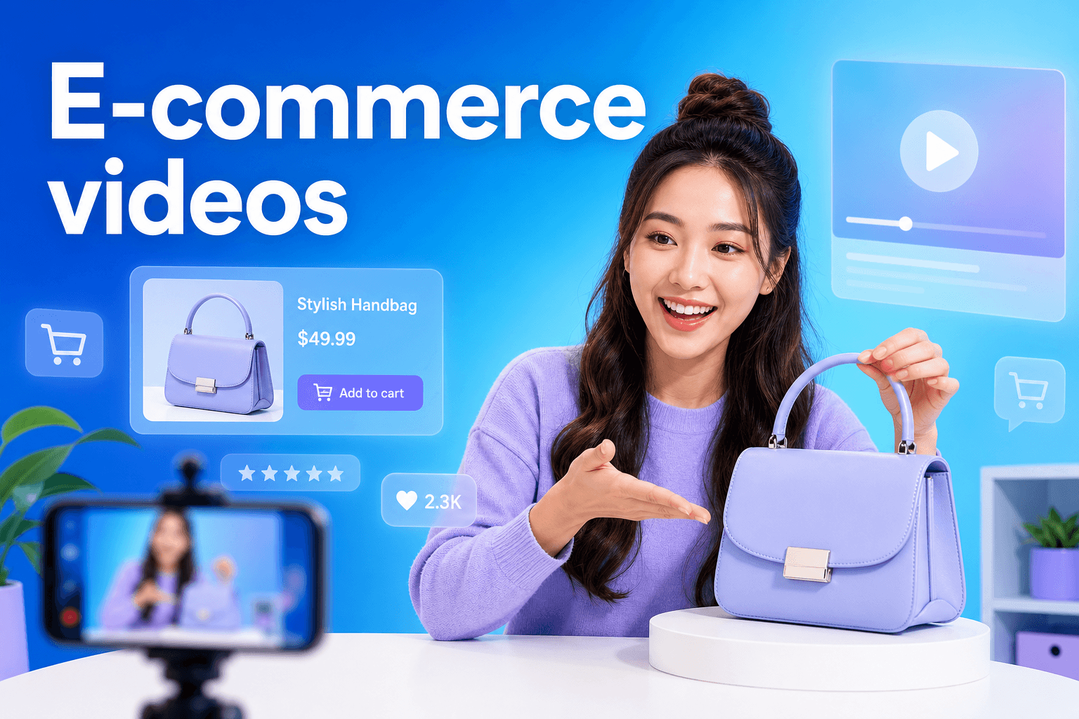 이커머스 AI 영상 워크플로에서 제품을 소개하는 크리에이터